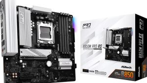 Mainboard|ASROCK|AMD B850|SAM5|Micro-ATX|Memory DDR5|Memory slots 4|1xPCI-Express 4.0 4x	|1xPCI-Express 5.0 16x|1xM.2|1xHDMI|1xDisplayPort|1xAudio-In|1xAudio-Out|1xMicrophone|4xUSB 2.0|3xUSB 3.2|1xUSB-C|1xRJ45|B850MPRORS