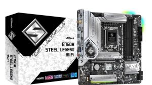 Mainboard|ASROCK|Intel B760 Express|LGA1700|Micro-ATX|Memory DDR5|Memory slots 4|1xPCI-Express 4.0 1x|1xPCI-Express 5.0 16x|4xM.2|1xHDMI|1xDisplayPort|2xUSB 2.0|5xUSB 3.2|1xUSB-C|1xPS/2|1xRJ45|3xAudio port|B760MSTEELLEGENDWIFI