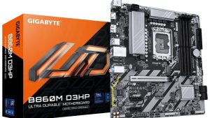 Mainboard|GIGABYTE|Intel B860 Express|LGA1851|Micro-ATX|Memory DDR5|Memory slots 4|2xPCI-Express 1x|1xPCI-Express 16x|2xM.2|1xHDMI|1xDisplayPort|1xAudio-In|1xAudio-Out|1xMicrophone|3xUSB 2.0|3xUSB 3.2|1xPS/2|1xRJ45|B860MD3HP1.0