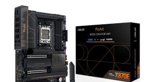 Mainboard|ASUS|AMD X870E|SAM5|ATX|Memory DDR5|Memory slots 4|3xPCI-Express 4.0 16x|2xPCI-Express 5.0 16x|4xM.2|1xHDMI|1xDisplayPort|1xUSB 2.0|7xUSB 3.2|3xUSB-C|1xRJ45|3xAudio port|PROARTX870E-CREATORWIFI