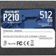 SSD|PATRIOT|P210|512GB|SATA 3.0|Write speed 430 MBytes/sec|Read speed 520 MBytes/sec|2,5"|TBW 240 TB|P210S512G25