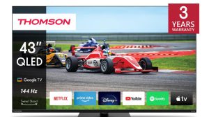 TV Set|THOMSON|43"|4K/Smart|QLED|3840x2160|Wireless LAN|Bluetooth|Google TV|Black|43QG7C14
