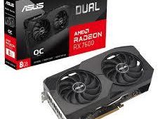 Graphics Card|ASUS|AMD Radeon RX 7600|8 GB|GDDR6|128 bit|PCIE 4.0 8x|Two and Half Slot Fansink|1xHDMI|3xDisplayPort|DUAL-RX7600-O8G-EVO