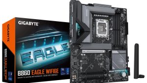 Mainboard|GIGABYTE|Intel B860 Express|LGA1851|ATX|Memory DDR5|Memory slots 4|3xPCI-Express 16x|3xM.2|1xHDMI|1xDisplayPort|1xAudio-In|1xAudio-Out|1xMicrophone|4xUSB 2.0|1xUSB 3.2|1xUSB-C|1xPS/2|1xRJ45|B860EAGLEWIFI6E1.0