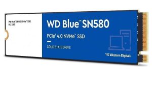 SSD|WESTERN DIGITAL|Blue SN580|500GB|M.2|PCIe Gen4|NVMe|TLC|Write speed 3600 MBytes/sec|Read speed 4000 MBytes/sec|2.38mm|TBW 300 TB|MTBF 1500000 hours|WDS500G3B0E