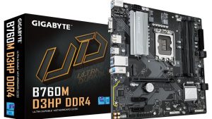 Mainboard|GIGABYTE|Intel B760 Express|LGA1700|Micro-ATX|Memory DDR4|Memory slots 4|2xPCI-Express 3.0 1x|1xPCI-Express 4.0 16x|2xM.2|1x15pin D-sub|1xHDMI|1xDisplayPort|6xUSB 2.0|5xUSB 3.2|1xUSB-C|1xPS/2|1xRJ45|3xAudio port|B760MD3HPDDR4