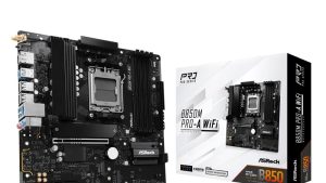 Mainboard|ASROCK|1xPCI-Express 4.0 4x	|1xPCI-Express 5.0 16x|1xM.2|1xHDMI|1xDisplayPort|1xAudio-In|1xAudio-Out|1xMicrophone|4xUSB 2.0|3xUSB 3.2|1xUSB-C|1xRJ45|B850MPRO-AWIFI