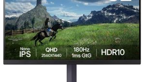 LCD Monitor|LG|31.5"|Panel IPS|2560x1440|16:9|180Hz|1 ms|Pivot|Height adjustable|Tilt|Colour Black|32GS85Q-B