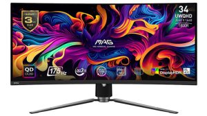 LCD Monitor|MSI|34"|Curved/21 : 9|Panel QD-OLED|3440x1440|21:9|175Hz|Matte|0.03 ms|Swivel|Height adjustable|Tilt|Colour Black|MAG341CQPQD-OLED