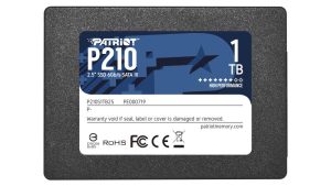 SSD|PATRIOT|P210|1TB|SATA 3.0|Write speed 430 MBytes/sec|Read speed 520 MBytes/sec|2,5"|TBW 480 TB|P210S1TB25