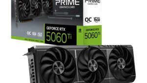 Graphics Card|ASUS|NVIDIA GeForce RTX 5060 Ti|16 GB|GDDR7|128 bit|PCIE 5.0 16x|Triple slot Fansink|1xHDMI|3xDisplayPort|PRIME-RTX5060TI-O16G