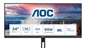 LCD Monitor|AOC|34 "|3440 x 1440 pixels|UltraWide Quad HD|Native aspect ratio 21:9|LCD|Flat|U34V5C/BK
