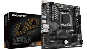 Mainboard|GIGABYTE|AMD A620|Socket AM5|micro ATX|RAM DDR5-SDRAM|2xSlots|1xPCI Express x1 slots|1xPCI Express x16 slots|1xNumber of M.2 (M) slots|A620MH2.0